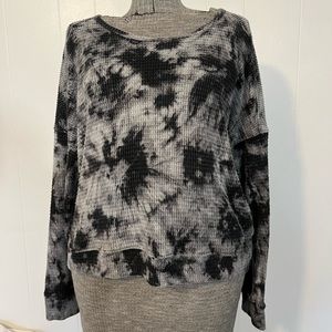 Cloud Chaser Tie Dye Shirt Thermal Yoga Fitness Shirt Open Back Size Small